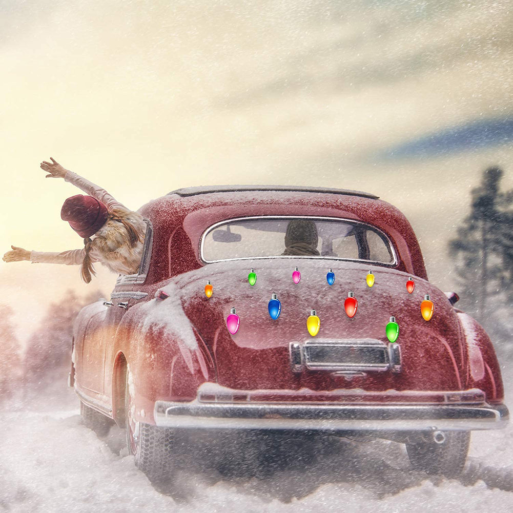 🔥Anul Nou ULTIMA ZI 48% REDUCERE 🔥Magneți și autocolante pentru decorațiuni pentru mașini de Crăciun, Magnet reflectorizant pentru lumini de Crăciun pentru automobile, Magneți pentru mașini festive în formă de bec