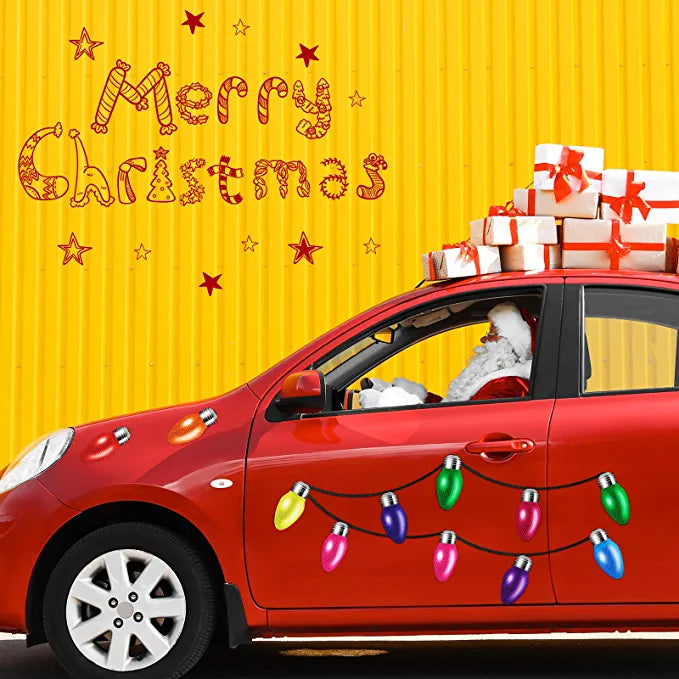 🔥Anul Nou ULTIMA ZI 48% REDUCERE 🔥Magneți și autocolante pentru decorațiuni pentru mașini de Crăciun, Magnet reflectorizant pentru lumini de Crăciun pentru automobile, Magneți pentru mașini festive în formă de bec