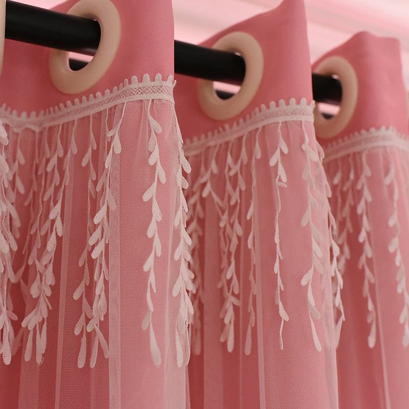Pink Princess Wind Hollow Star Finished Curtain
