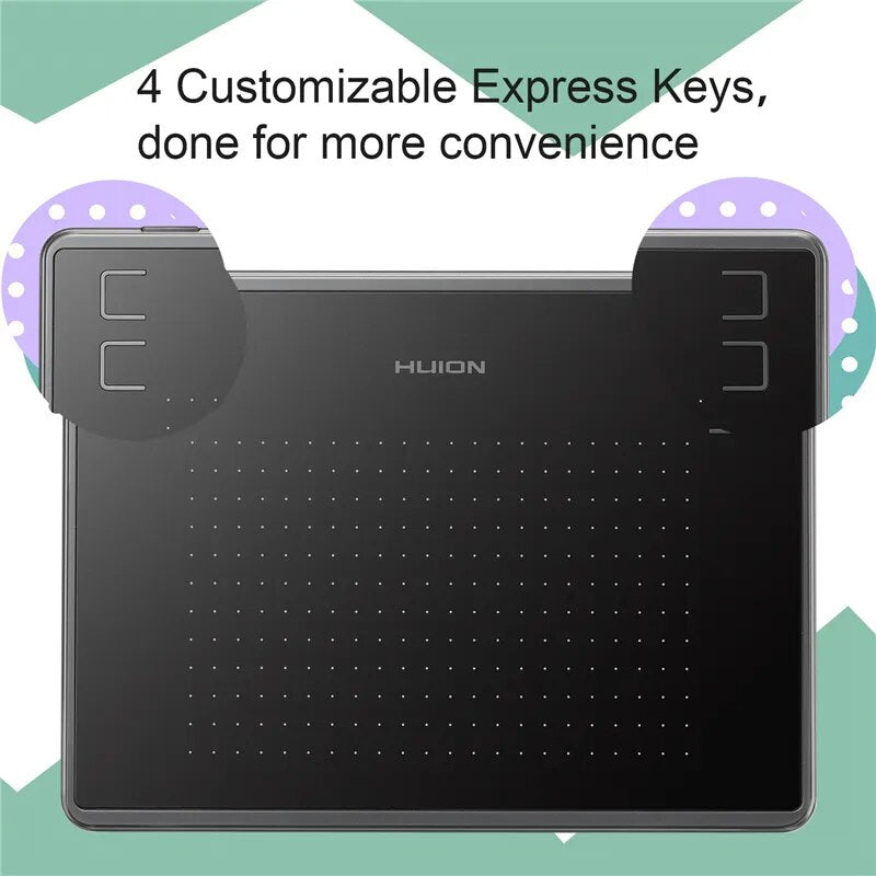 HUION H430P Grafică Desen Tablete digitale Tabletă cu stilou pentru semnătură Tabletă cu stilou pentru jocuri OSU cu stilou portabil fără baterie