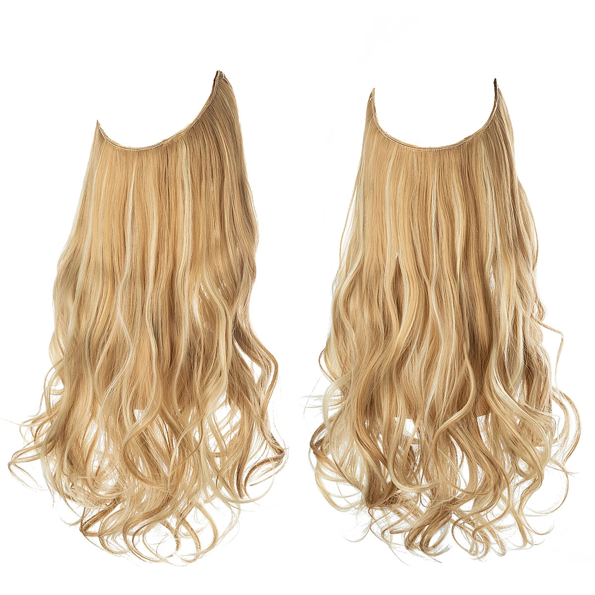 Extensii de păr sintetice fără agrafe Păr fals Umbre Roz Blond Maro Negru Natural ondulat Buț Piesă de păr fals pentru femeie