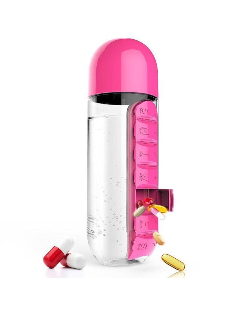 🔥35% Reducere🔥600ML 7 zile Pastile Cană apă Sticlă 3 ÎN-1