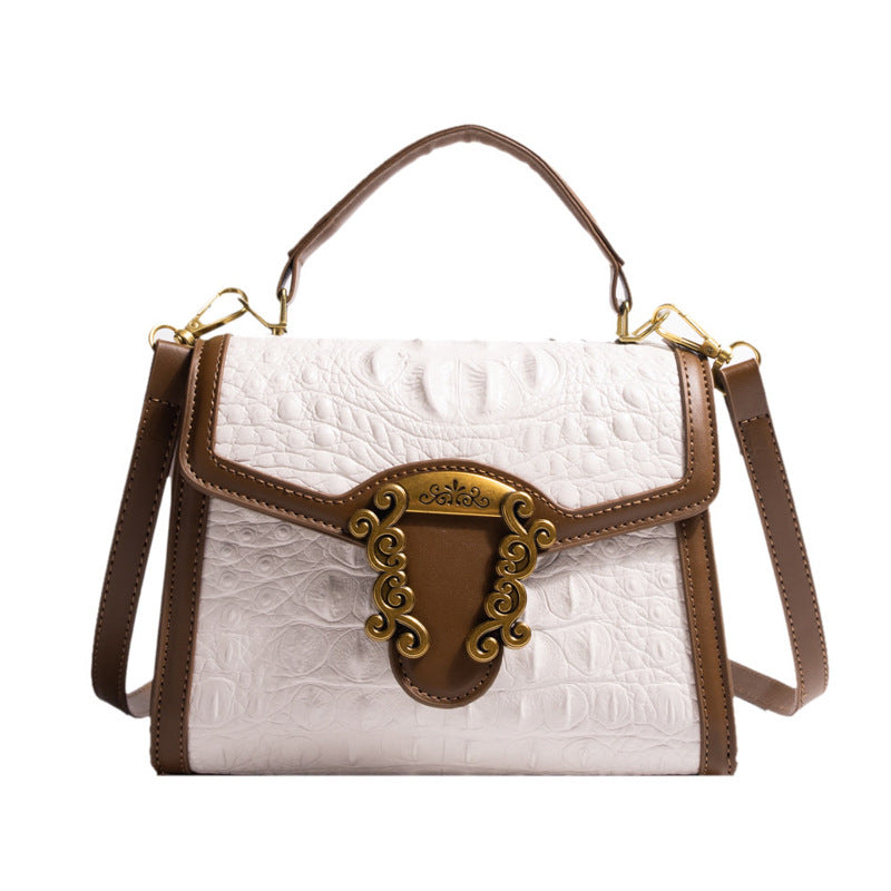 Vintage Tote Women's New Fashion All-Match Crocodile Pattern Niche Large Capacity Shoulder Crossbody Women's Bag Fashion