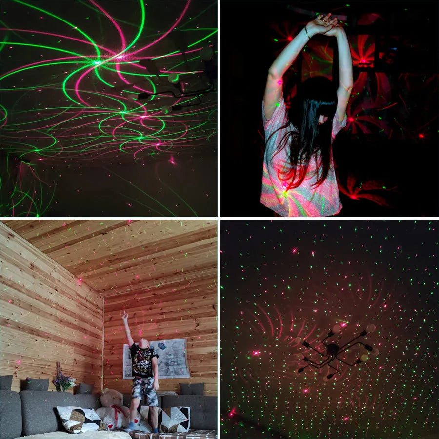 ESHINY Mini 4in1 Efect de model R&G Audio Star Whirlwind Laser Projector Scenă Disco DJ Club Bar KTV Family Party Light Show P14