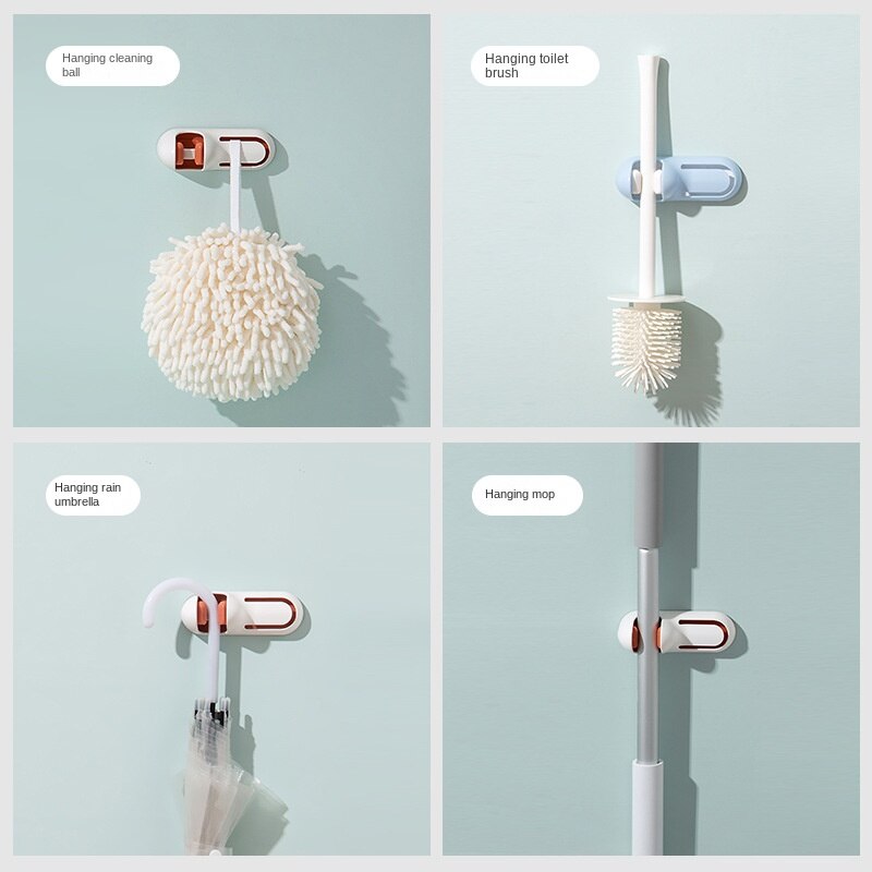 Clemă pentru mop creativă fără orificii, cârlig fără urme Cârlig pentru mop multifuncțional