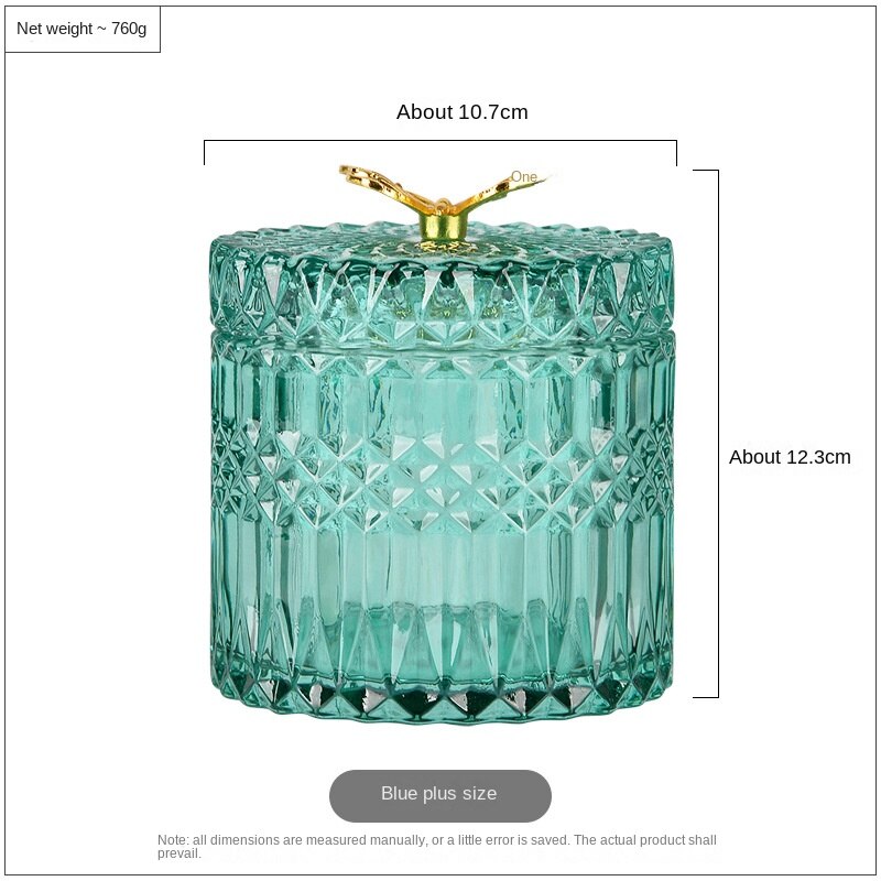 Glass Jewelry Box Coffee Table Cotton Swab Candy Storage Jar