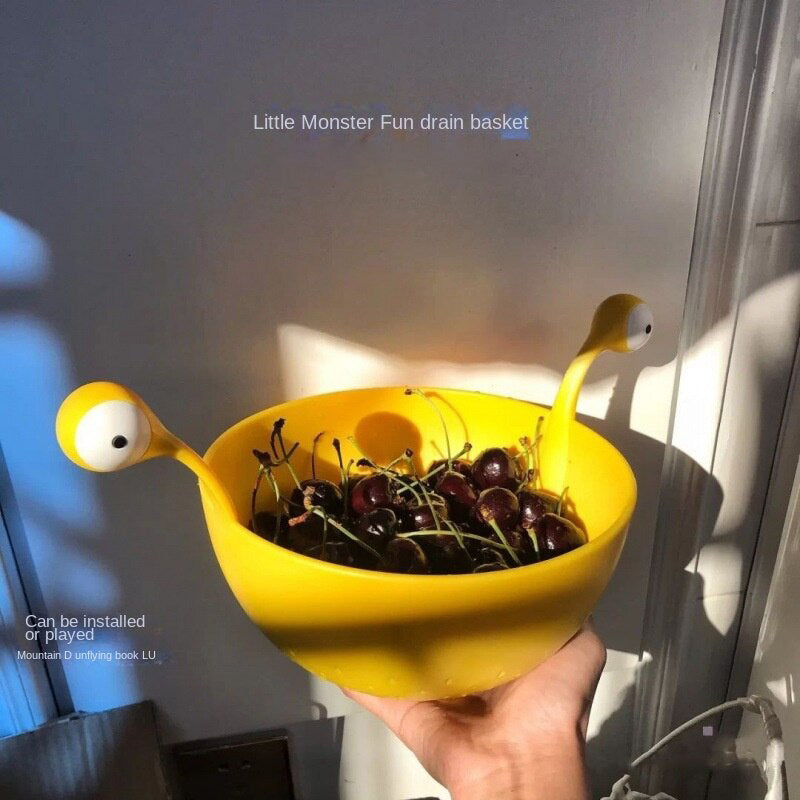 Coș de scurgere Creativ Amuzant Micul Monstru Fructe filtrabile din plastic cu desene animate