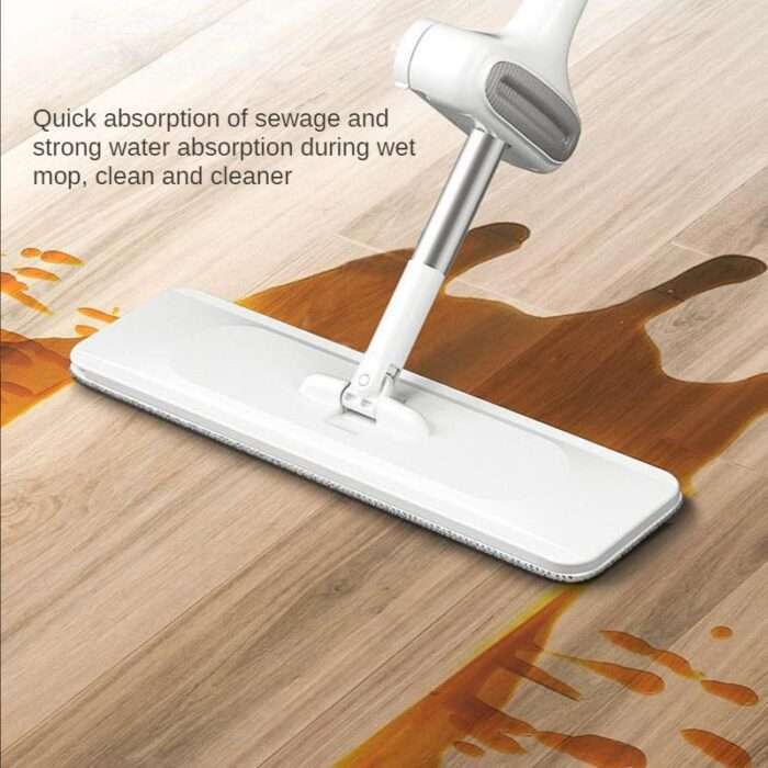 Mop plat mare, fără spălare manuală Mop care economisește forța de muncă, răsucire automată, apă umedă și uscată, curățare cu apă