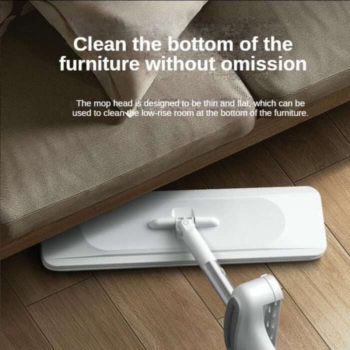 Mop plat mare, fără spălare manuală Mop care economisește forța de muncă, răsucire automată, apă umedă și uscată, curățare cu apă