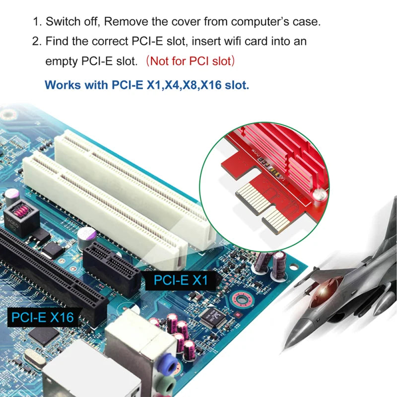 EDUP WiFi6E Adaptor WiFi PCIE WiFi Bluetooth 5.3 Placă de rețea fără fir Gaming Placă PCIe fără fir 2.4G/5.8G/6GHz WiFi de mare viteză