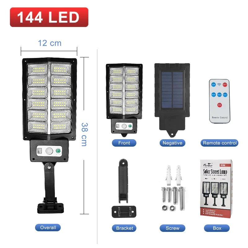 80000 lumeni, 360 LED, lampă solară pentru grădină, în aer liber, impermeabilă, iluminare stradală, cu inducție umană, cu senzor de mișcare.