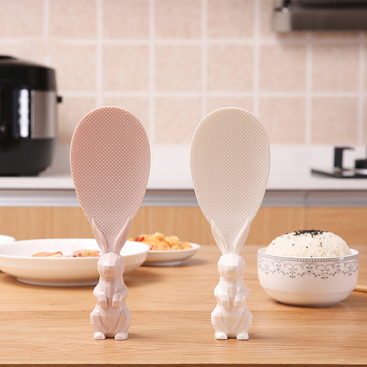 Pink Plastic Standing Household Special High Temperature Resistance Non-Stick Rice  Meal Spoon