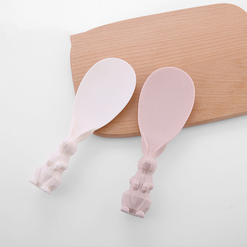 Pink Plastic Standing Household Special High Temperature Resistance Non-Stick Rice  Meal Spoon