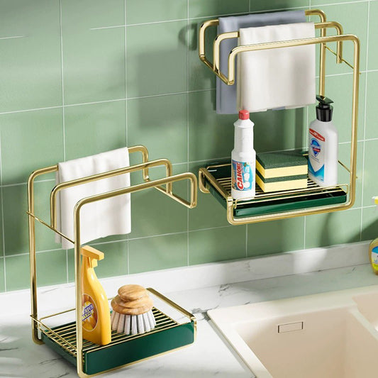 Kitchen Countertop Storage Dishcloth Drain Rack