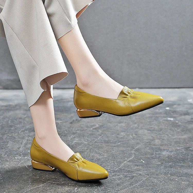 Women's pattern leather shoes