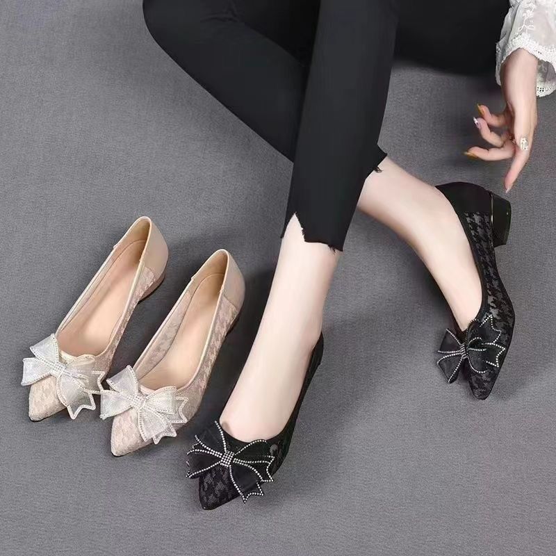 🔥Hot Sale 50% OFF🔥Lace bow exquisite high heels (Leather)