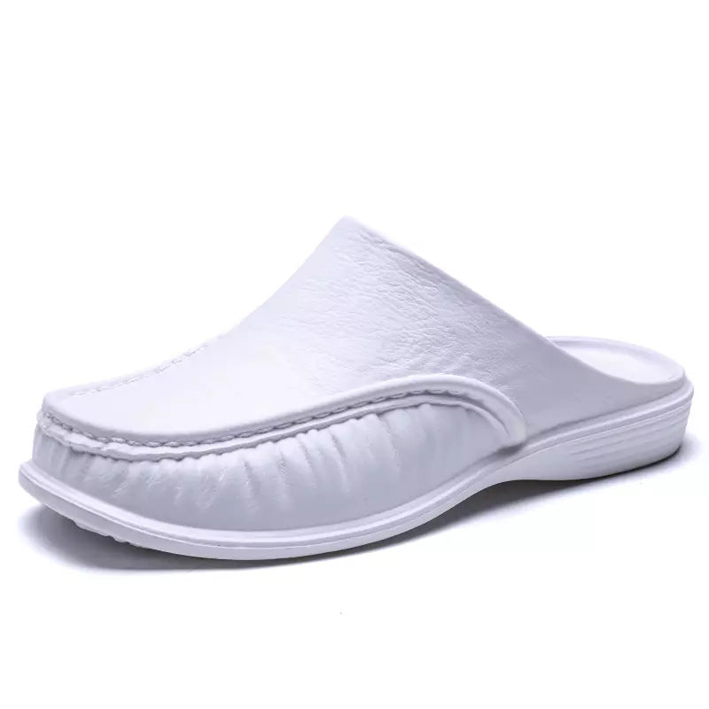 Summer Indoor and Outdoor Home Men's Fashion Soft Bottom Half Slippers Large Size Lightweight Closed-Toe Slippers Men