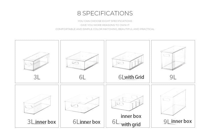 Refrigerator Drawer Household Multi-Function Draining Frozen Food Crisper Stacked Storage Box