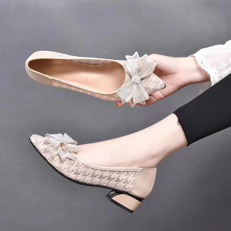 🔥Hot Sale 50% OFF🔥Lace bow exquisite high heels (Leather)