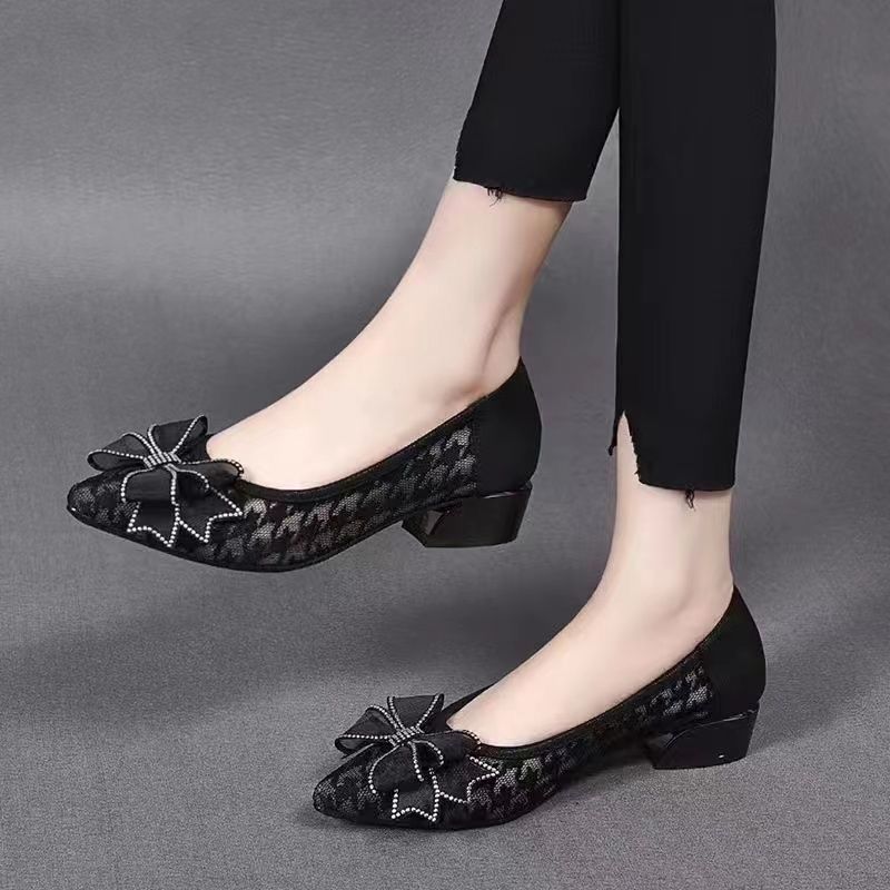 🔥Hot Sale 50% OFF🔥Lace bow exquisite high heels (Leather)