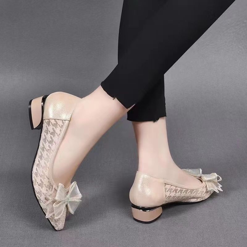 🔥Hot Sale 50% OFF🔥Lace bow exquisite high heels (Leather)