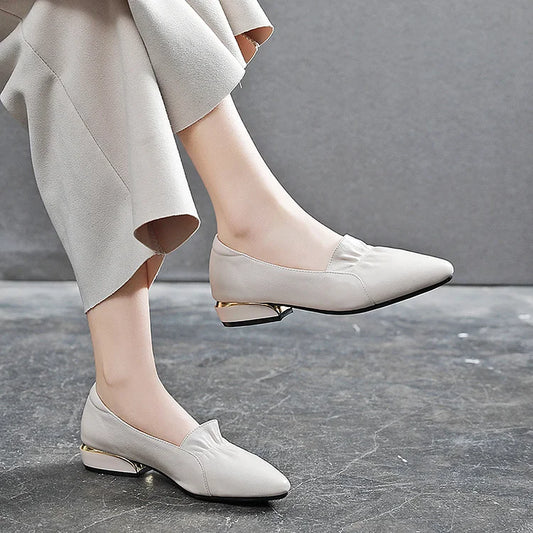 Women's pattern leather shoes