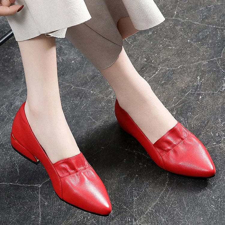 Women's pattern leather shoes