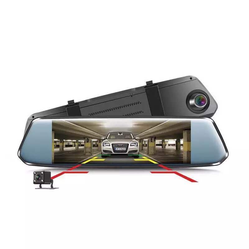 Car 7 Inches Touch Rearview Mirror Tachograph HD 1080P Front and Rear Double Recording Reversing Image