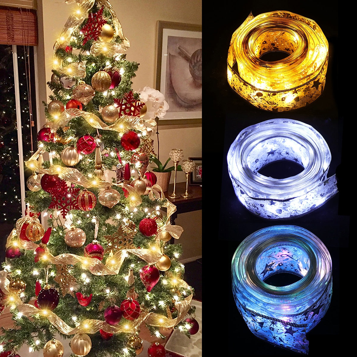 CHRISTMAS TREE DECOR - LED RIBBON STRING LIGHTS