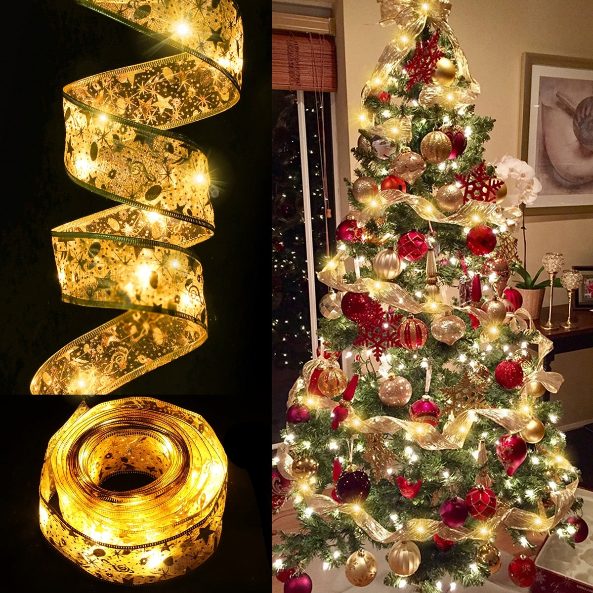 CHRISTMAS TREE DECOR - LED RIBBON STRING LIGHTS