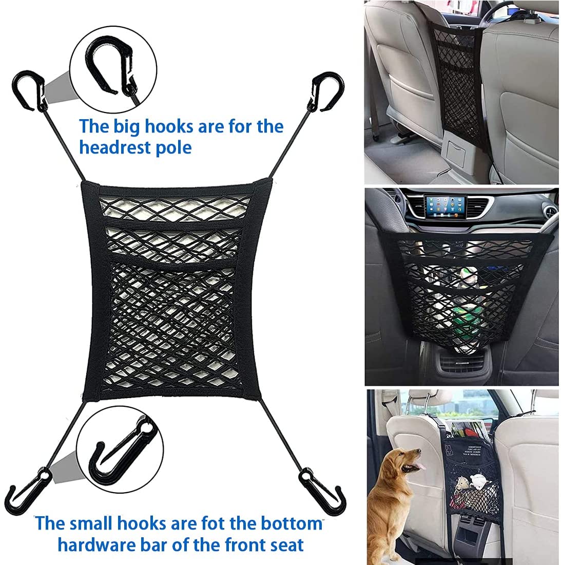 Car Seat Storage Elastic Mesh Pocket