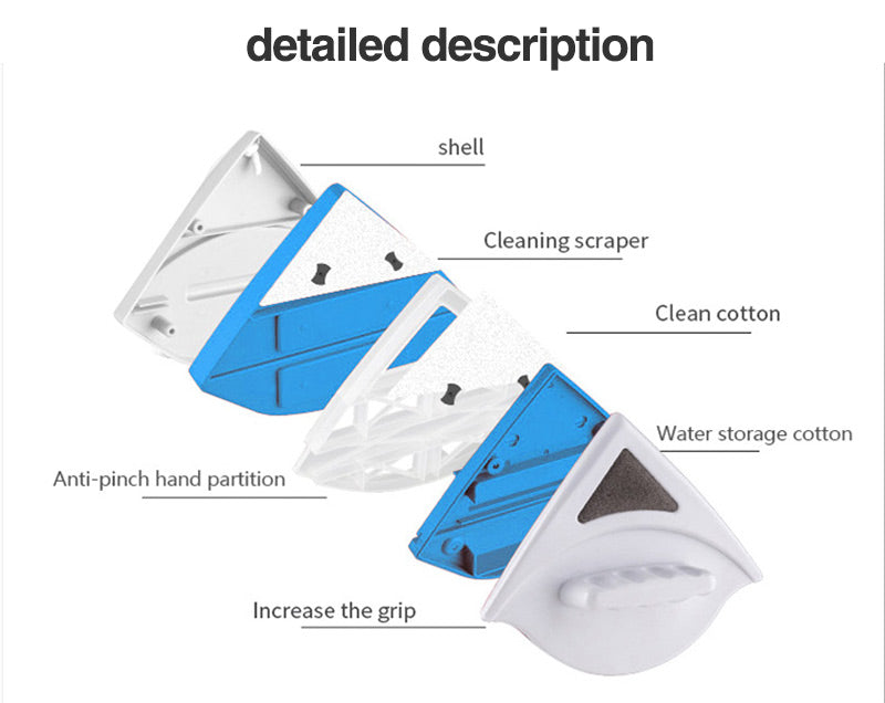 Limpia Vidrios Magnetico 2 En 1 Limpiador Ventanas Doble
