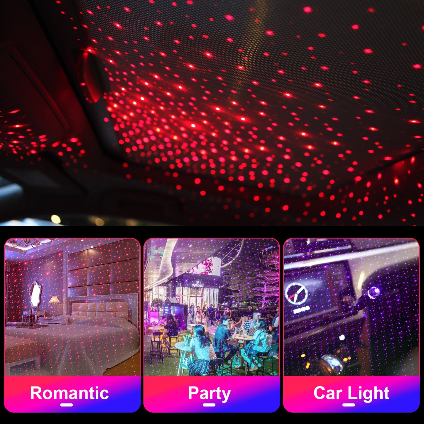 LED Car Roof Decoration Star Lights