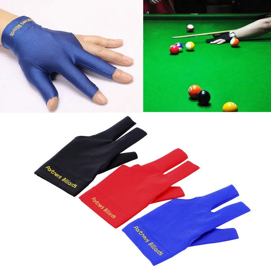 2021 NEW Spandex Snooker Billiard Cue Glove Pool Left Hand Open Three Finger Accessory Arrival Hot