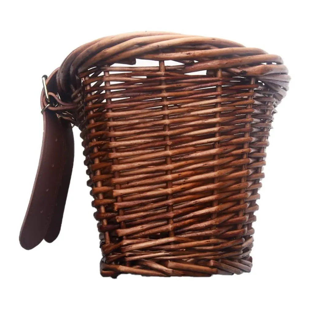 Children's Vintage Rattan Bicycle Baskets 16 Inch Bicycle Balance Car Baskets Bike Scooter Basket Kids Bike Cart Plastic Handbag