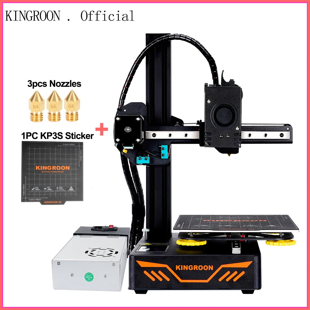 KINGROON KP3S DIY 3D Printer Kit impressora 3d Upgraded Direct Extruder TMC2225 Driver Double Metal Guide Rail 180*180*180mm