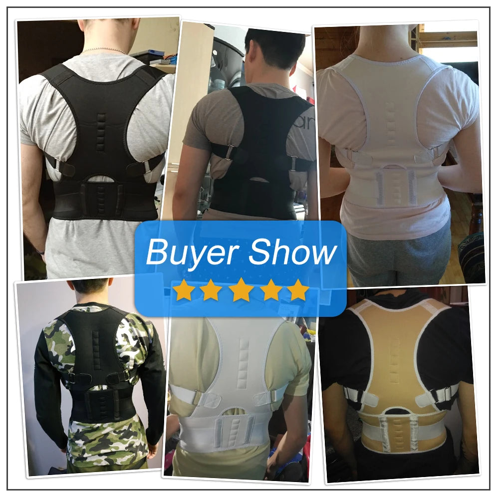 Aptoco Magnetic Therapy Posture Corrector Brace Shoulder Back Support Belt for Men Women Braces & Supports Belt Shoulder Posture