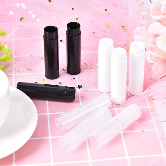 100PCS 5ml DIY Empty Lipstick Bottle With Cap Clear Black White Cosmetic Sample Container Lip Gloss Tube Lip Balm Tube Container