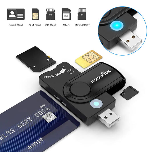 Smart External Card Reader USB 2.0 SIM Card TF Smart Memory Card Reader Adapter Flash Drive Cardreader Adapter for Computer