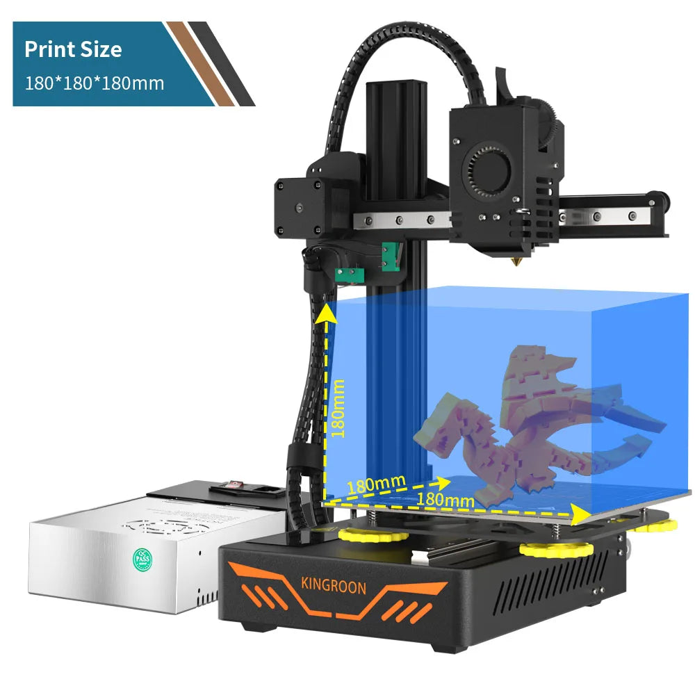 KINGROON KP3S DIY 3D Printer Kit impressora 3d Upgraded Direct Extruder TMC2225 Driver Double Metal Guide Rail 180*180*180mm