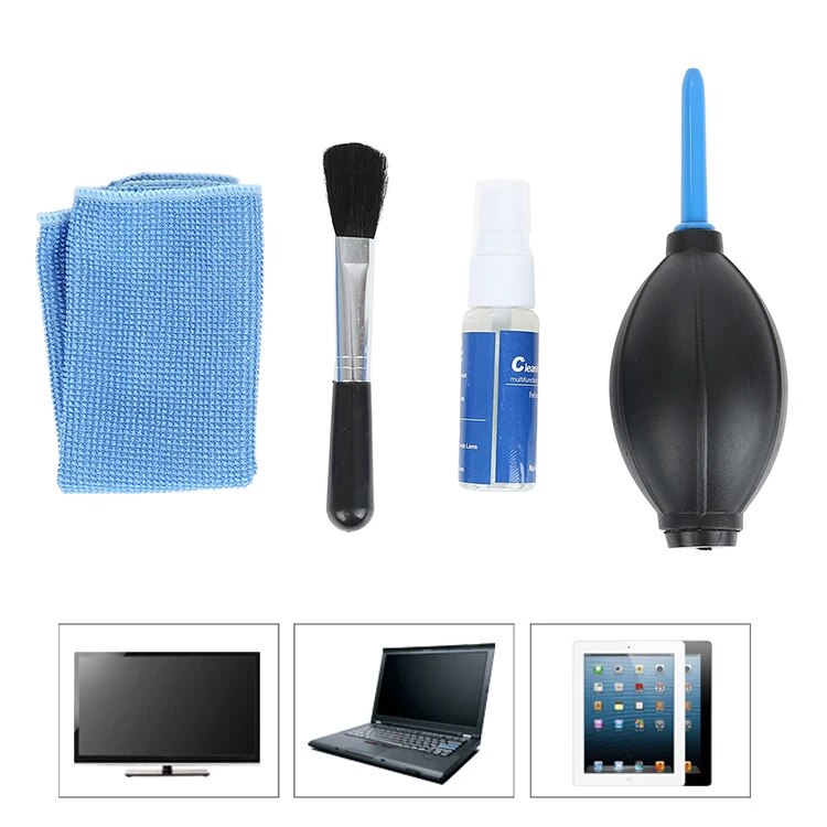 New 4 In 1 Plasma Screen Cleaning Suits Kit For TV LED PC Monitor Laptop Tablet IPad Keyboard LCD LED Labtop Computer Cleaners