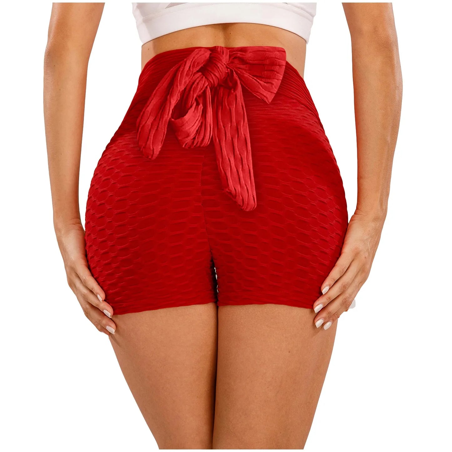 Jambiere sexy pentru femei, culoare uni, cu papion elastic cu talie, jambiere sexy pentru femei, elastice de vară, pantaloni scurti de vară