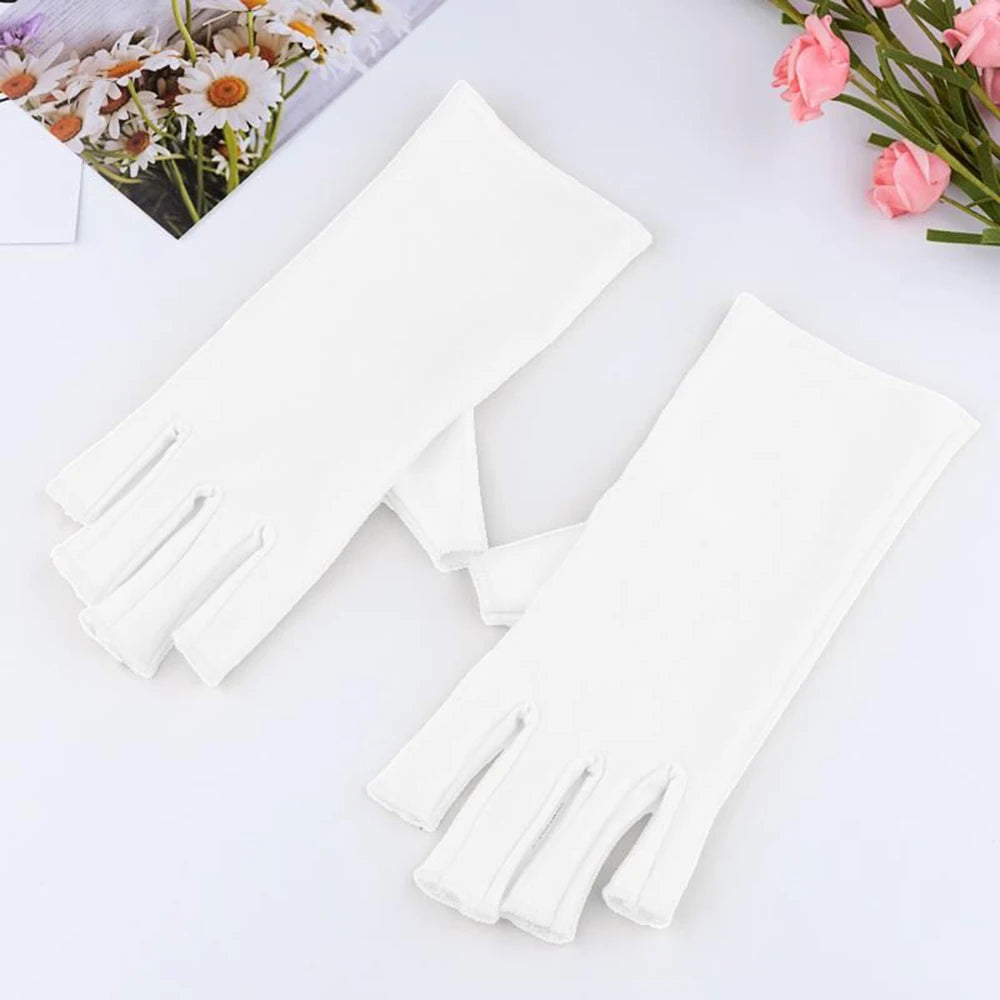 2pcs Anti Uv Rays Protect Gloves Nail Gloves Led Lamp Nail Uv Protection Radiation Proof Glove Manicure Nail Art Tools