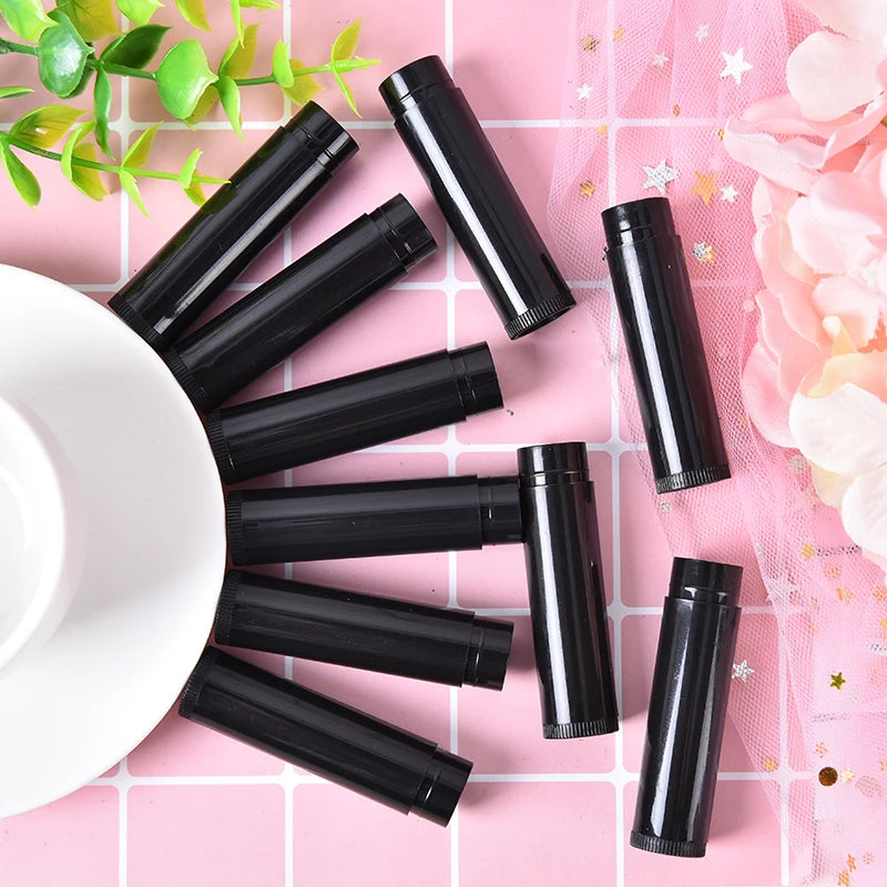 100PCS 5ml DIY Empty Lipstick Bottle With Cap Clear Black White Cosmetic Sample Container Lip Gloss Tube Lip Balm Tube Container