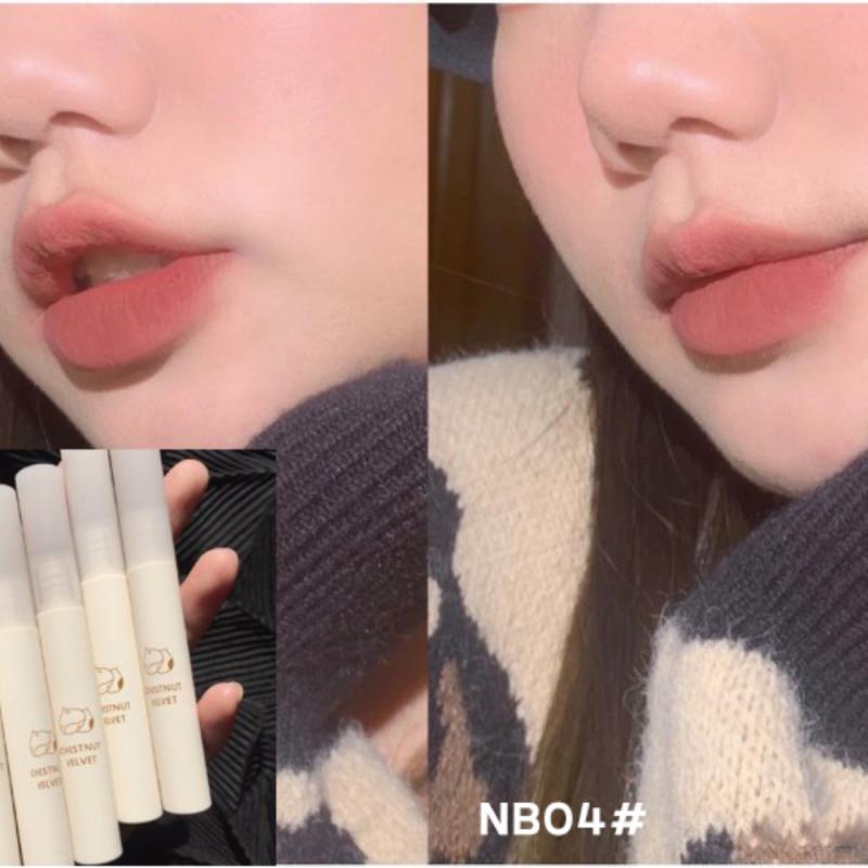 Chestnut Lipstick Makeup Velvet Matte Lip Gloss Waterproof Long Lasting Nude Lipstick Sexy Red Lip Tint Women Cosmetic TSLM1