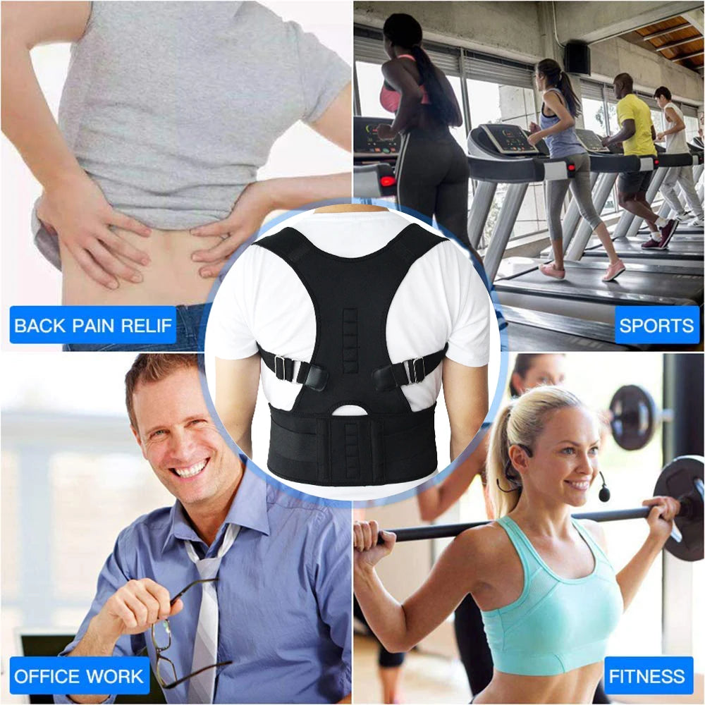 Aptoco Magnetic Therapy Posture Corrector Brace Shoulder Back Support Belt for Men Women Braces & Supports Belt Shoulder Posture