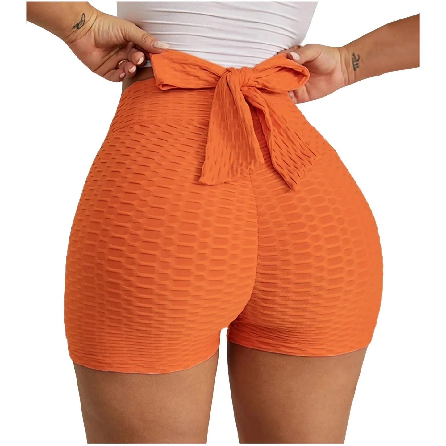 Jambiere sexy pentru femei, culoare uni, cu papion elastic cu talie, jambiere sexy pentru femei, elastice de vară, pantaloni scurti de vară