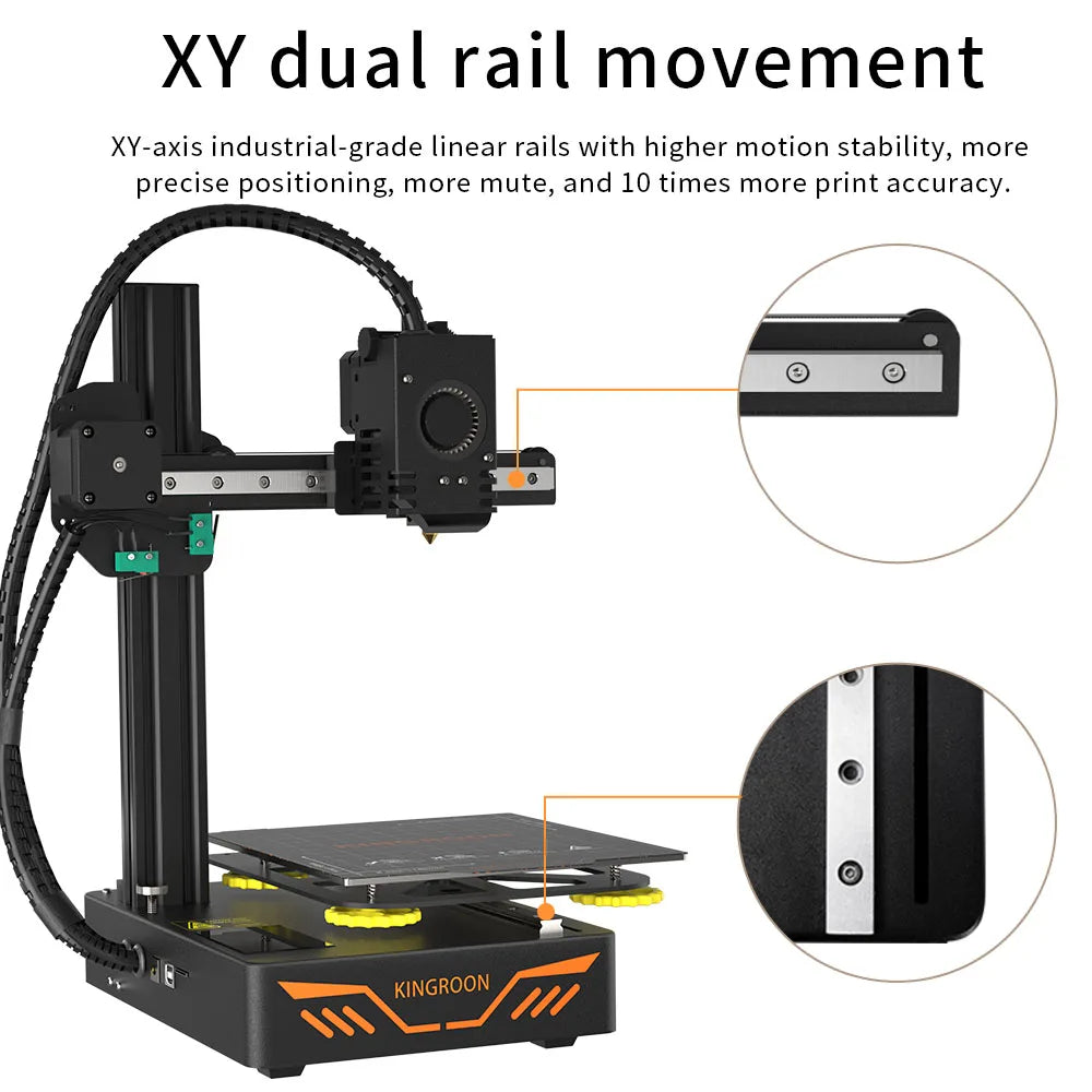 KINGROON KP3S DIY 3D Printer Kit impressora 3d Upgraded Direct Extruder TMC2225 Driver Double Metal Guide Rail 180*180*180mm