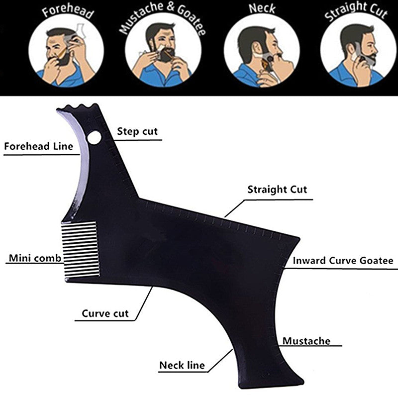 Transparent Beard Styling Comb Beard Ruler