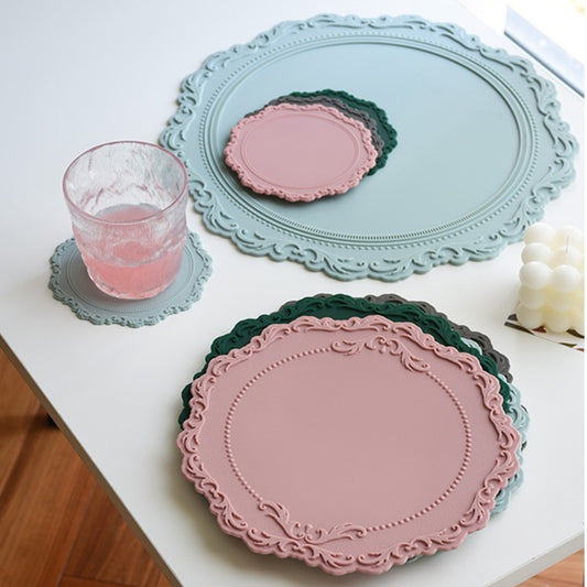 Nordic Ins Style Lace Embossed Silicone Placemat